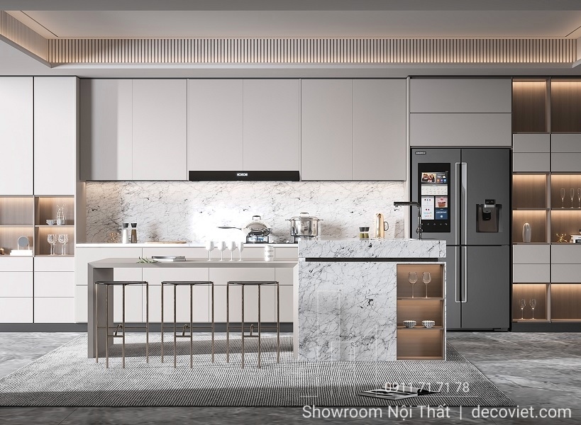 tủ bếp gỗ công nghiệp hiện đại