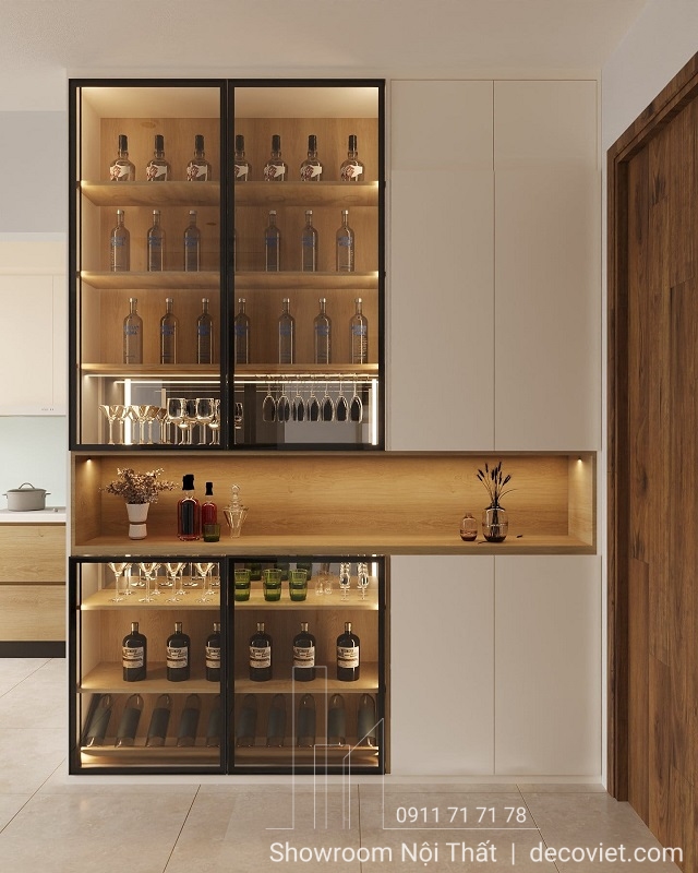 Tủ rượu hiện đại – lựa chọn đẳng cấp cho nhà phố và chung cư