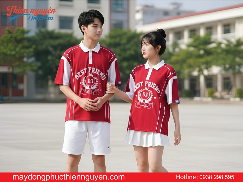Mẫu áo đồng phục lớp D3 best friend cổ polo