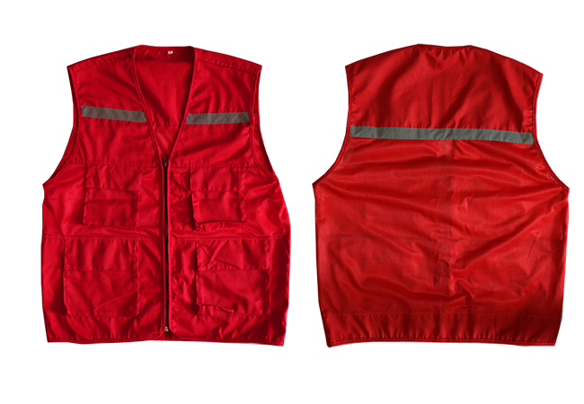 áo gile bảo hộ màu đỏ