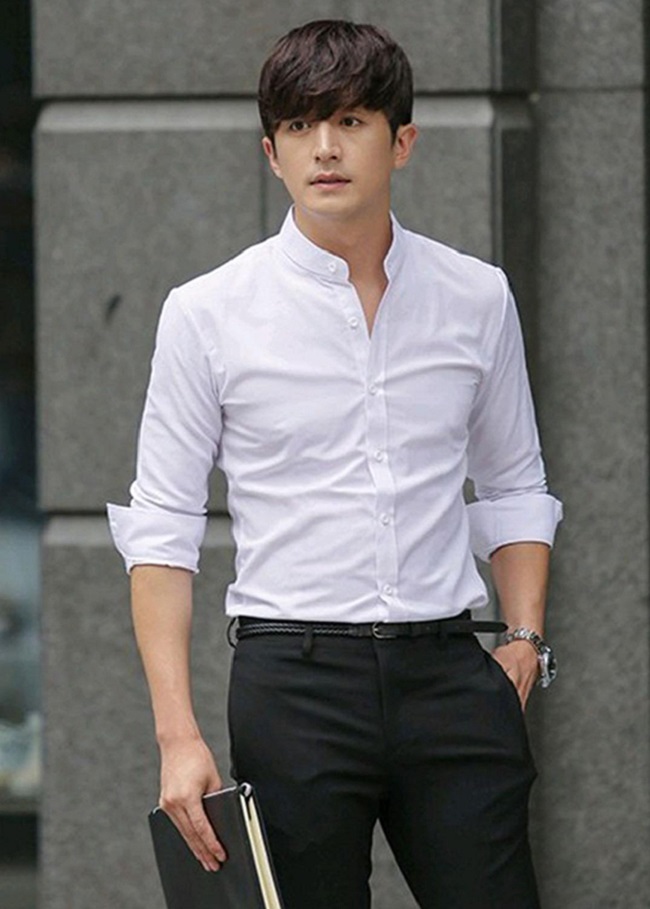 áo sơ mi đồng phục cổ trụ