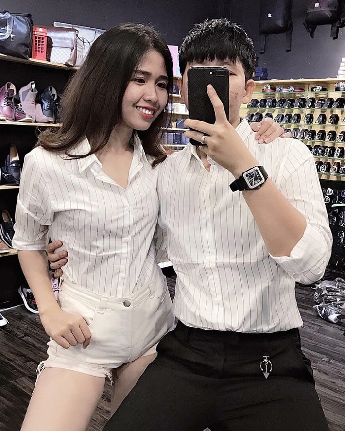 áo sơ mi đồng phục kẻ sọc