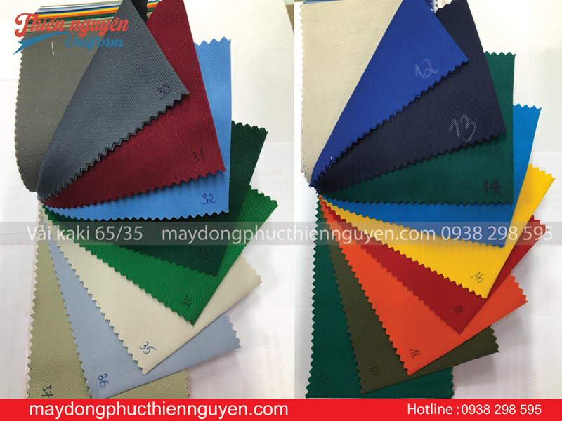 Bảng màu kaki 65/35 may quần áo bảo hộ lao động. Ảnh 3