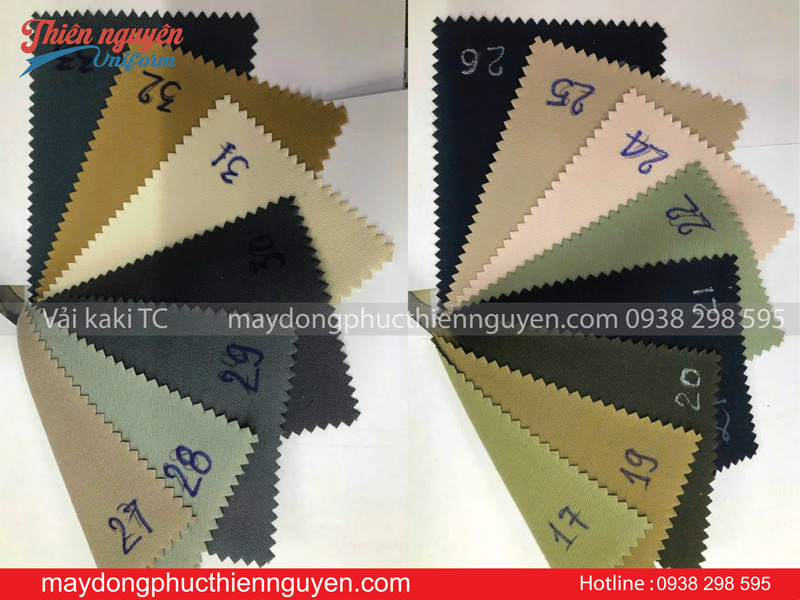 bảng màu vải may quần áo bảo hộ lao động - Thiên Nguyên