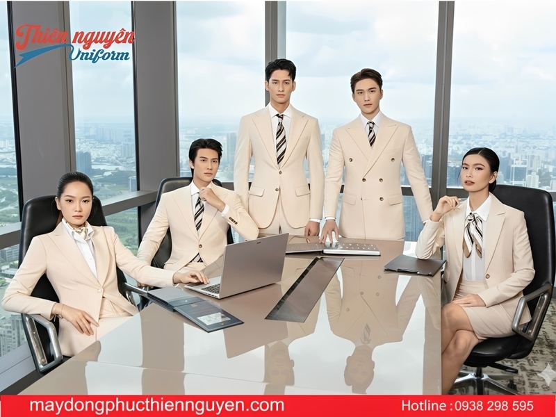 chất vải cashmere Italy may áo vest đồng phục - Thiên Nguyên uniform