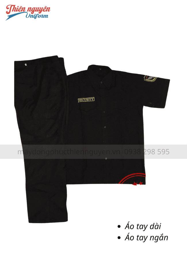 Đồng Phục Bảo Vệ May Sẵn Áo Đen Quần Đen