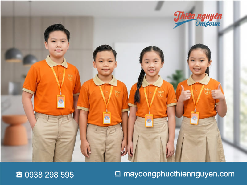 đồng phục học sinh tiểu học cấp 1 màu sắc nổi bật