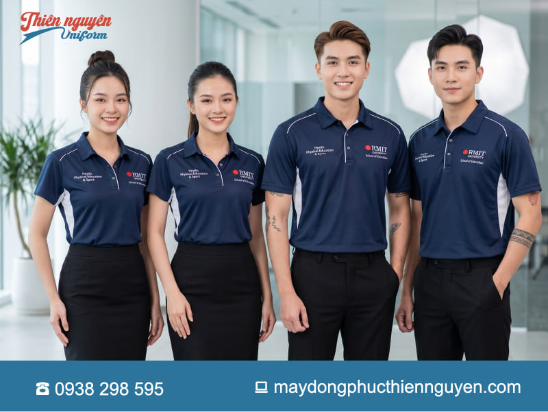 mẫu đồng phục học sinh trường rmit màu xanh đen
