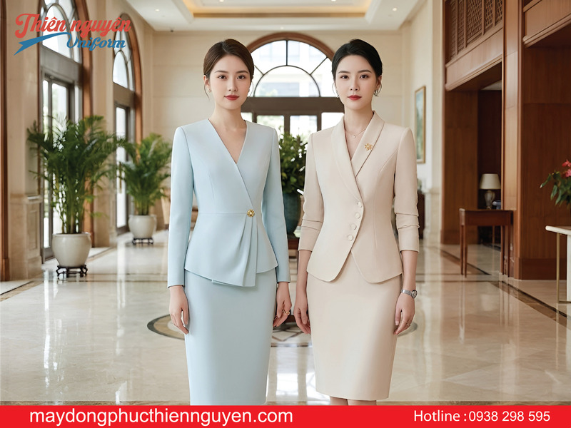 Mẫu đồng phục lễ tân đẹp - Thiên Nguyên Uniform