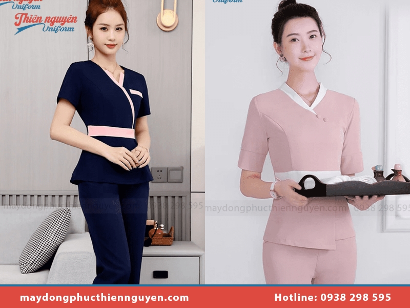 Địa chỉ may đồng phục spa cổ tim uy tín