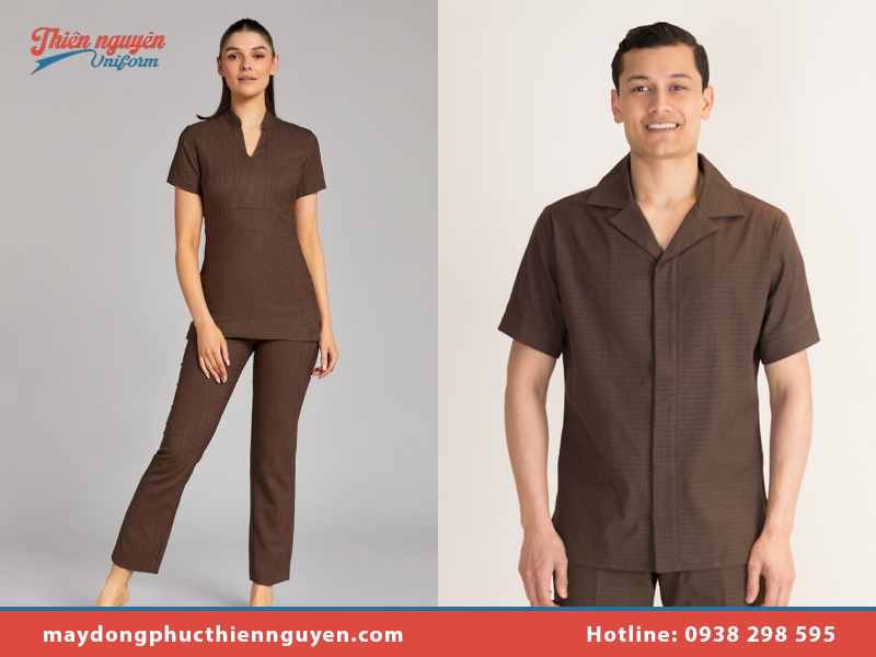 Các mẫu đồng phục spa màu nâu đẹp nhất 2025