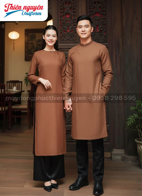mẫu áo dài đồng phục nam nữ