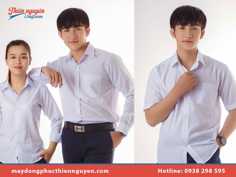 Đặt may áo sơ mi đồng phục học sinh nam cấp 2 tại Đồng phục Thiên Nguyên