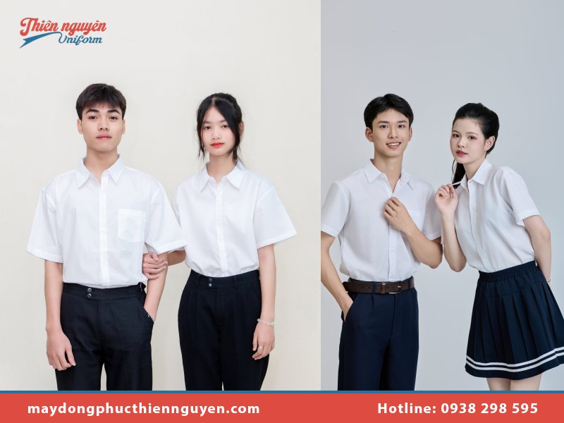 Áo sơ mi trắng cổ đức truyền thống