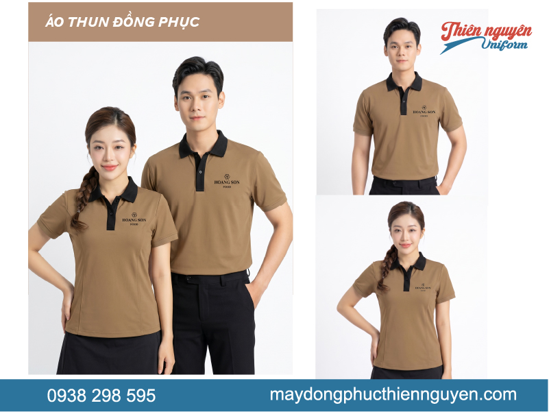 Mẫu áo thun đồng phục chế biến thực phẩm công ty Hoàng Sơn Food