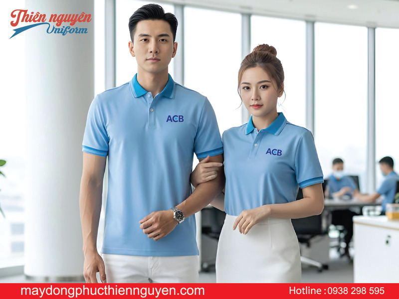 thiết kế áo polo đồng phục ngân hàng ACB nam nữ