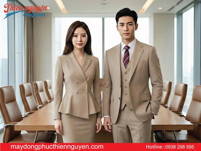 mẫu vest dáng peplum cho công ty bất động sản - Thiên Nguyên uniform