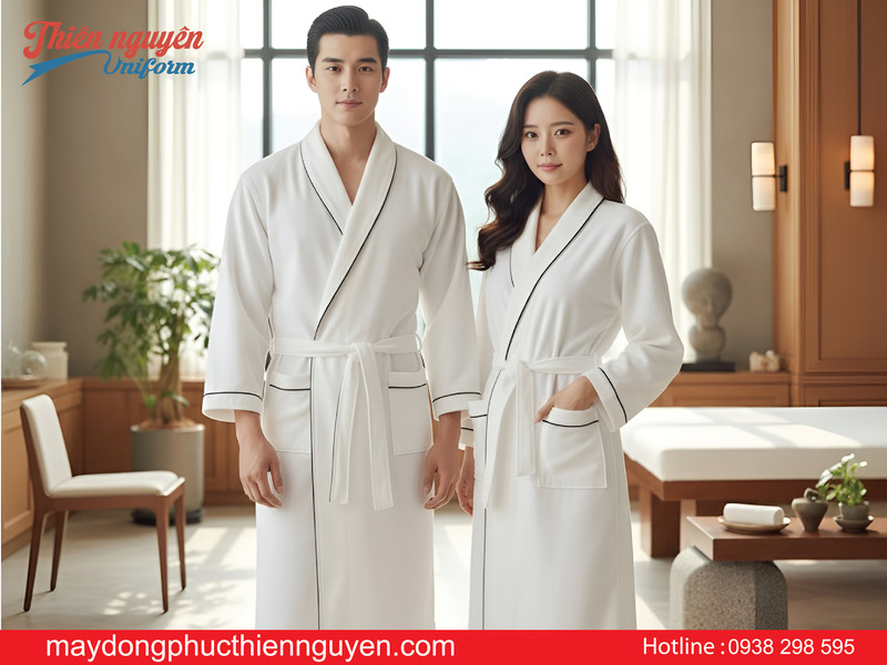 Mẫu áo choàng tắm khách sạn vải sợi bông đẹp - Thiên Nguyên Unifrom