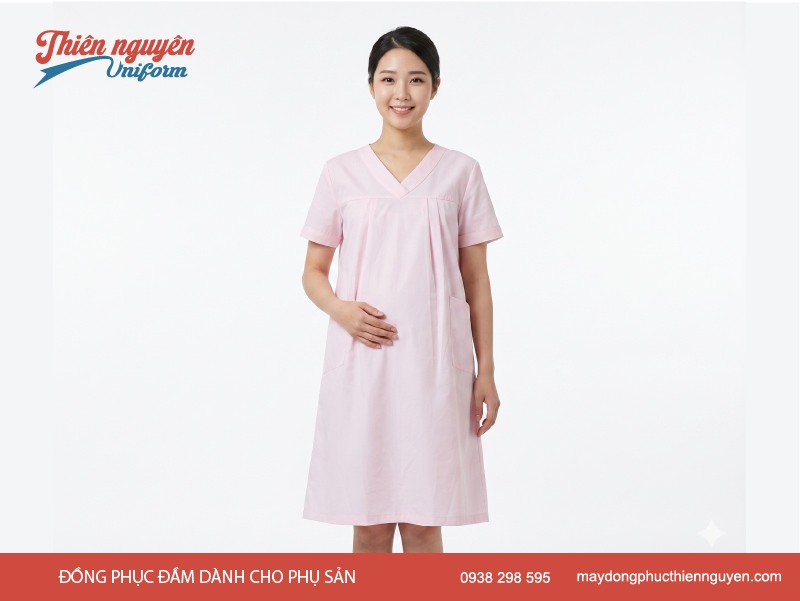 Áo choàng phẫu thuật dạng đầm đồng phục phụ sản cho ca sinh mổ