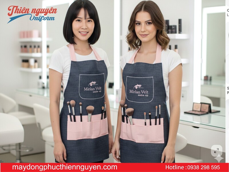 mẫu Tạp Dề Nail make up cho nữ