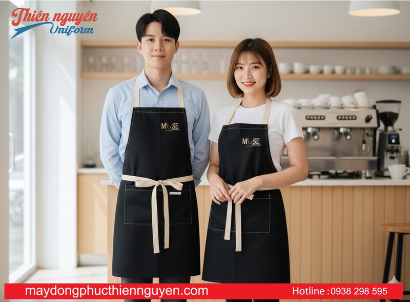 mẫu tạp dề nhân viên phục vụ