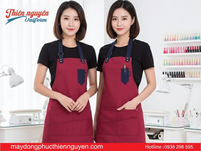 mẫu tạp dề nhân viên phục vụ