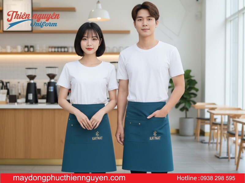mẫu tạp dề quán cafe katinat