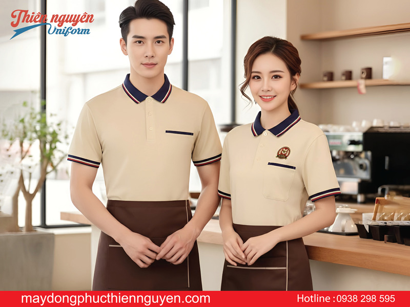 mẫu in áo thun đồng phục phục vụ đẹp tại Vũng Tàu - Thiên Nguyên Uniform