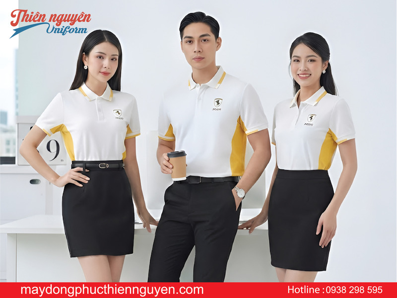 in áo thun đồng phục cho nhân viên văn phòng - Thiên Nguyên Uniform