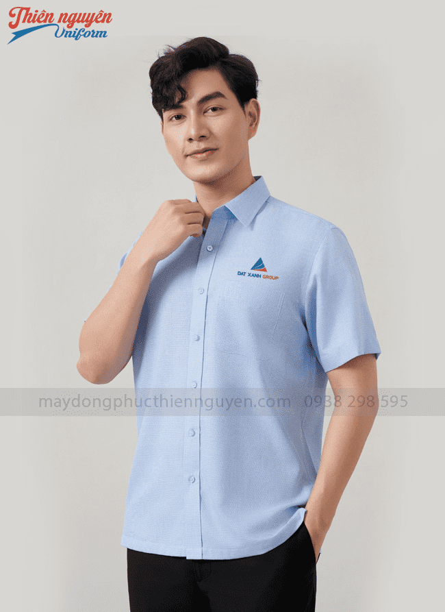 Áo sơ mi đồng phục công sở nam tay ngắn