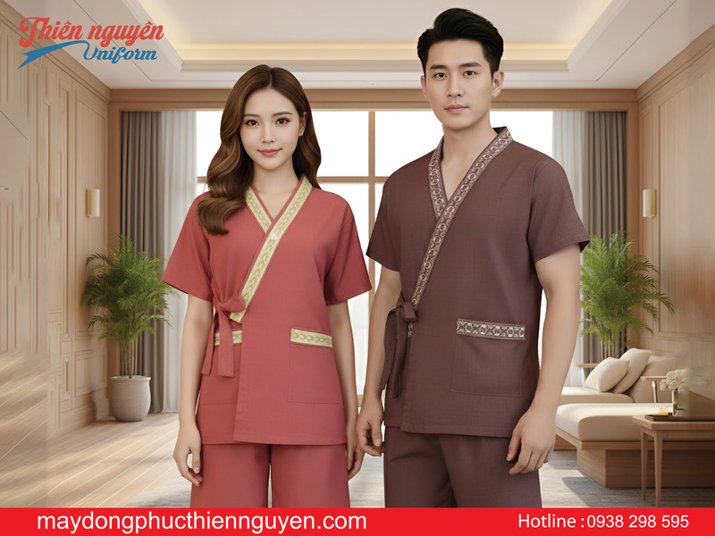 mẫu quần áo spa cho khách xông hơi nam nữ