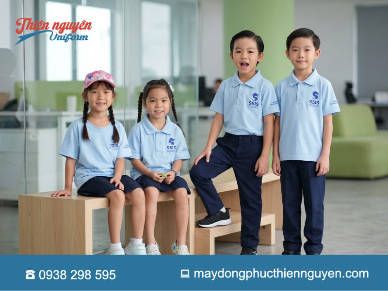 mẫu đồng phục học sinh cấp 1 áo polo quần tây