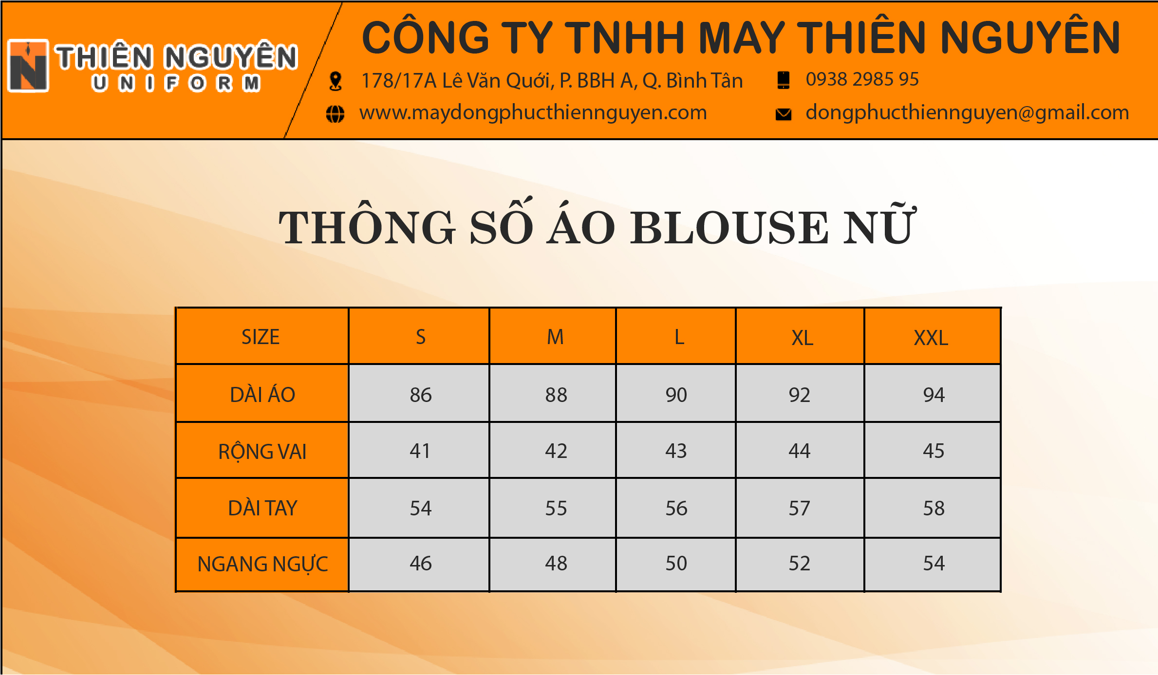 Thông số đồng phục bệnh viện áo blouse nữ 