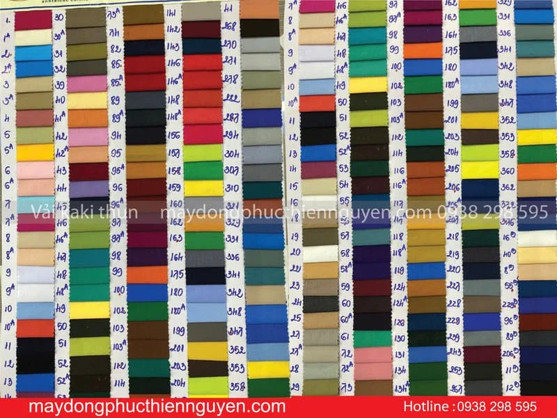 Bảng màu vải kaki thun. Ảnh 1