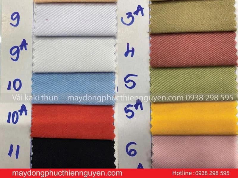 bảng màu vải kaki thun. Ảnh 3