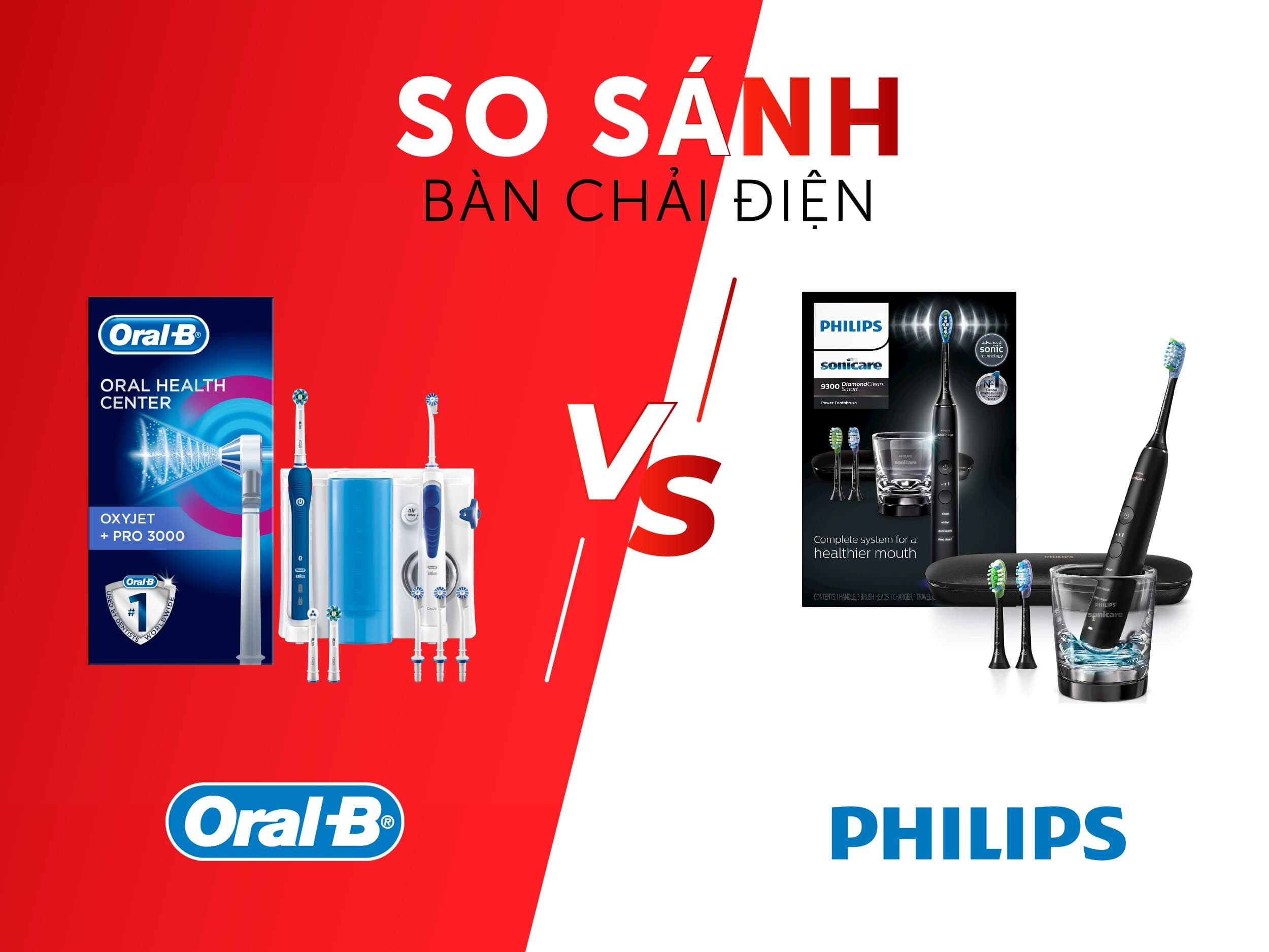 So sánh 2 thương hiệu bàn chải điện Philips và Oral-B So sánh 2 thương hiệu bàn chải điện Philips và Oral-B