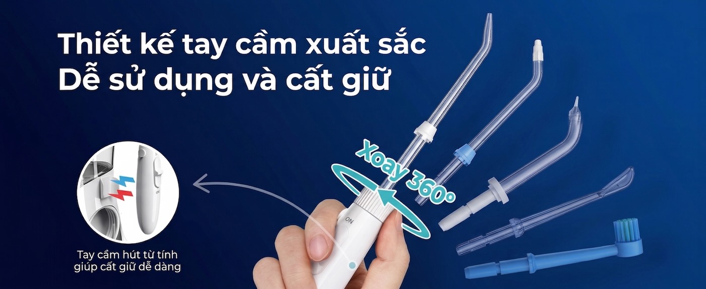 Ưu điểm của máy tăm nước để bàn 9pmcare F20 Power Flosser