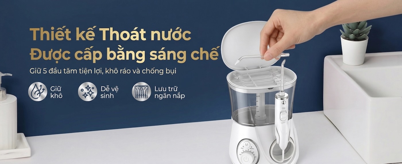 Ưu điểm của máy tăm nước để bàn 9pmcare F20 Power Flosser