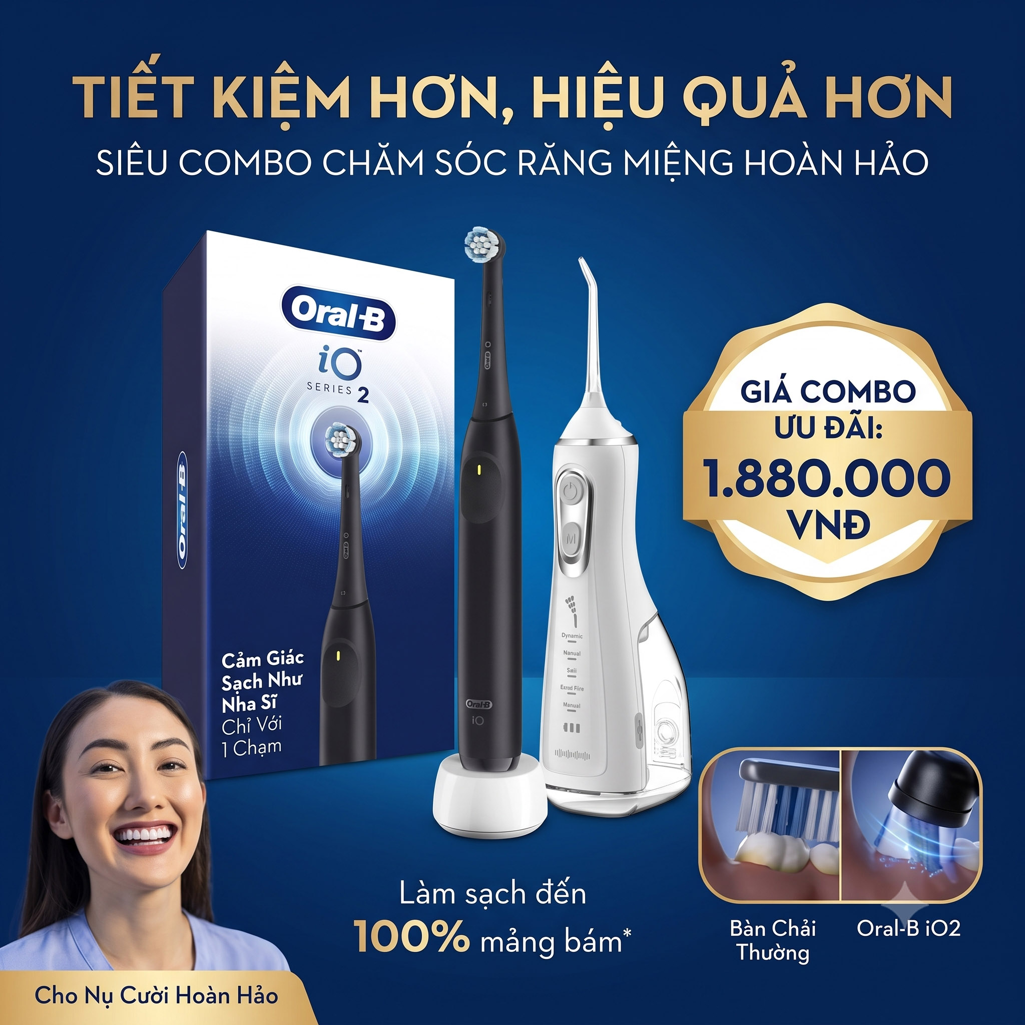 Oral-B iO Series 2 và tăm nước 9pmcare L15