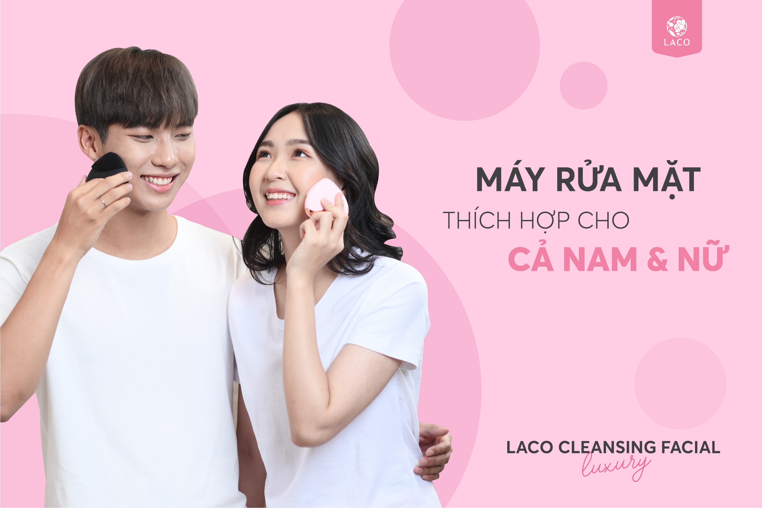 Massage mặt nhờ máy rửa mặt Laco