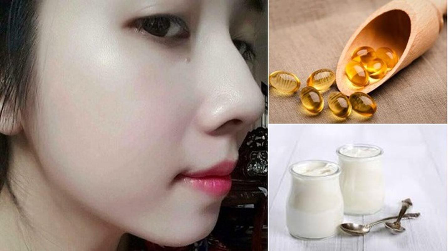 massage mặt bằng vitamin E và sữa chua không đường