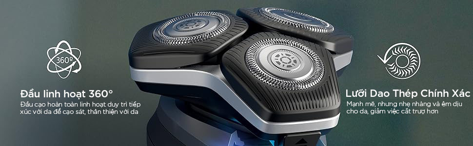 Máy cạo râu Philips Norelco Shaver 5400 (S5880/81) luoi dao chinh xac, dau xoay 360 linh hoat
