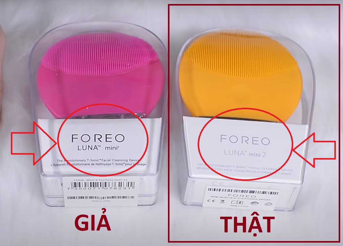 Phân biệt máy massage mặt Foreo dựa trên chữ