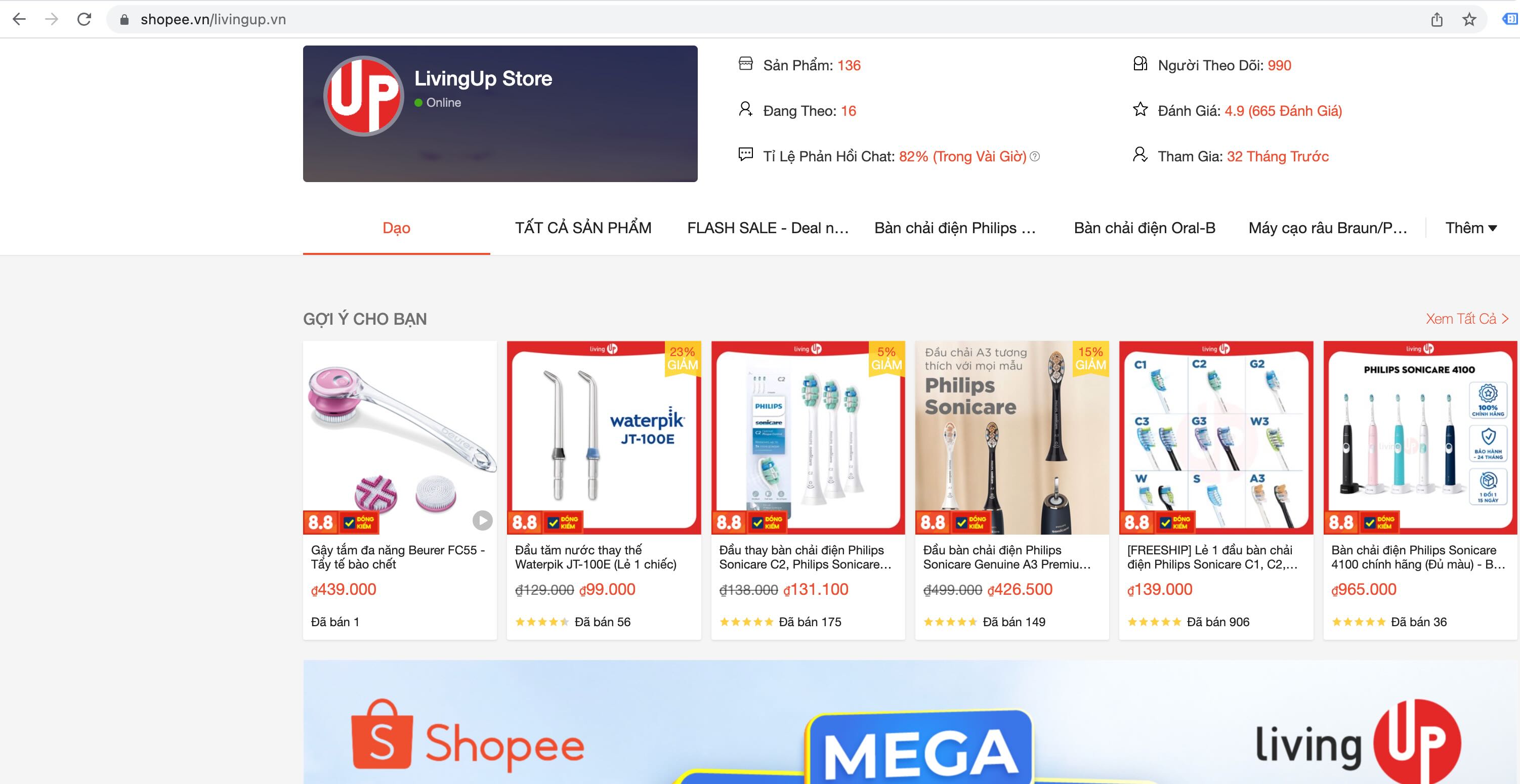 LivingUp Store trên Shopee