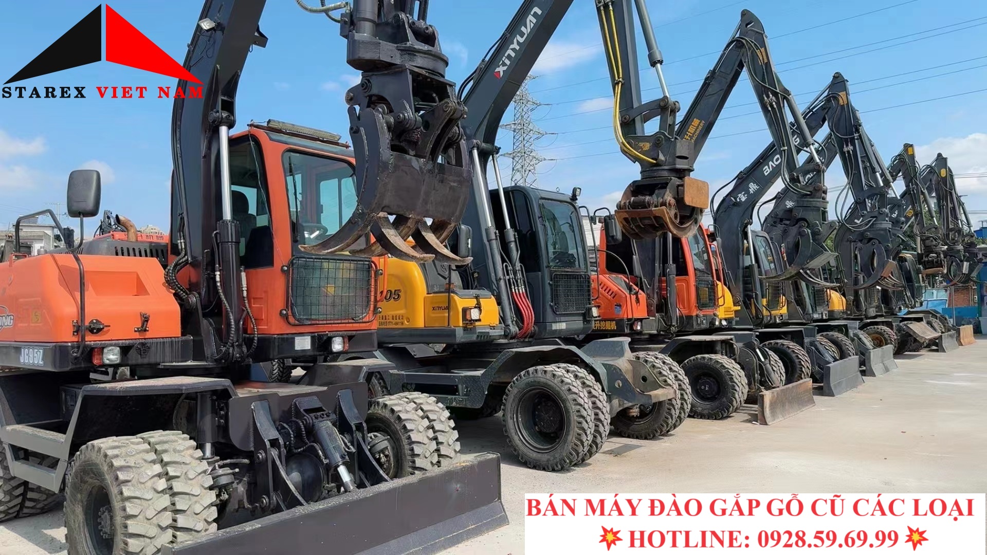 MÁY XÚC ĐÀO GẮP GỖ CŨ TRUNG QUỐC GIÁ RẺ