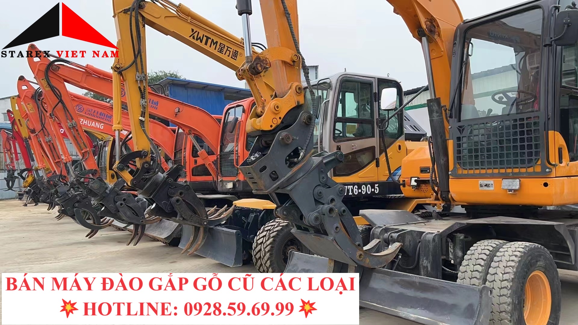 MÁY XÚC ĐÀO GẮP GỖ CŨ TRUNG QUỐC GIÁ RẺ