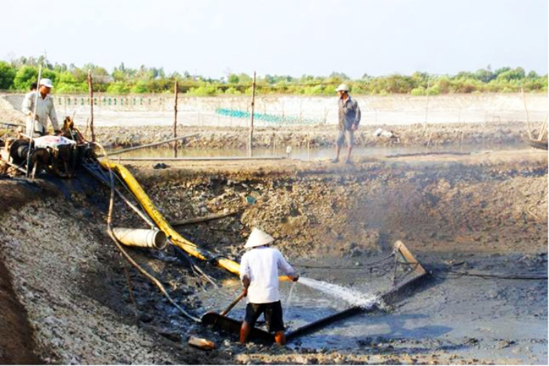 Ao nuôi thủy sản tích tụ khí NH3 và NO2