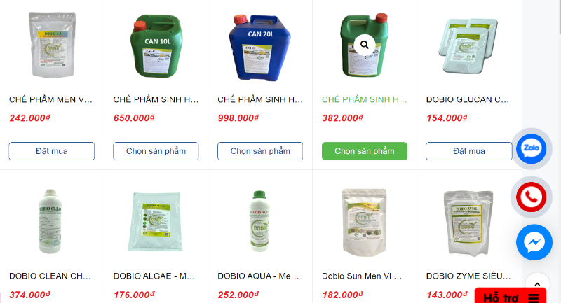 Sử dụng các chế phẩm vi sinh có bán tại Dobio