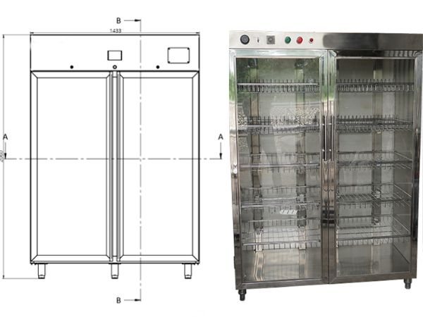 thiết kế tủ sấy bát công nghiệp trên phần mền và xuất bản vẽ