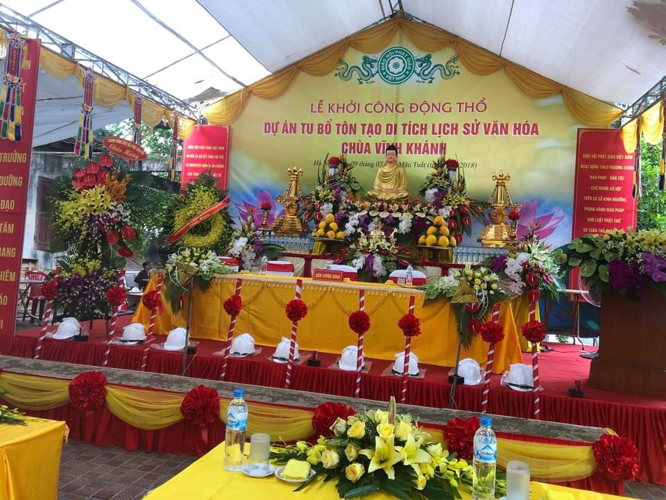 Lễ khởi công động thổ Dự án: Tu bổ, tôn tạo di tích lịch sử văn hóa Chùa Vĩnh Khánh Lễ khởi công động thổ Dự án: Tu bổ, tôn tạo di tích lịch sử văn hóa Chùa Vĩnh Khánh